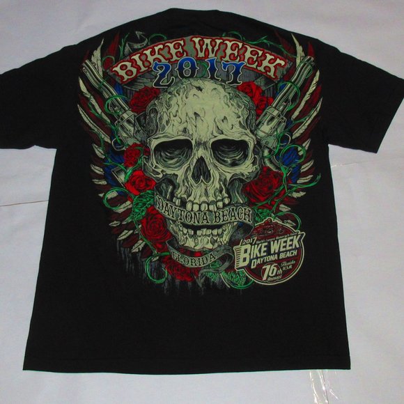 2017 Bike Week Daytona Beach Florida Skull & Roses Size XL Harley-Davidson - Picture 5 of 5